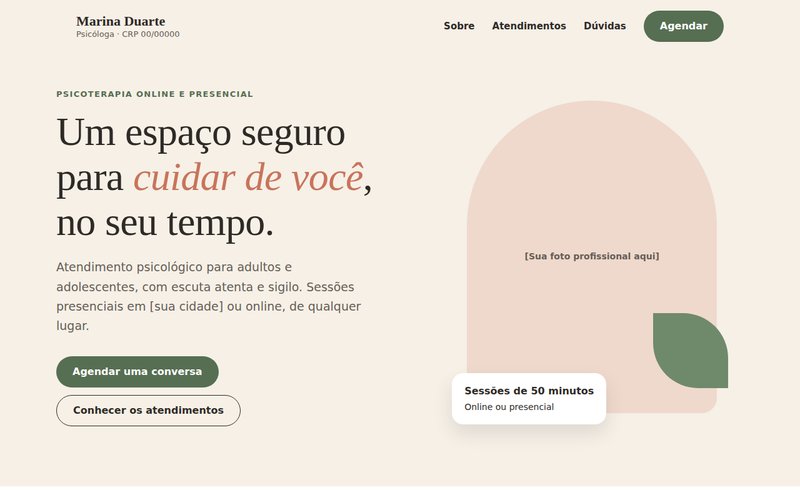 Prévia do site modelo de psicologia